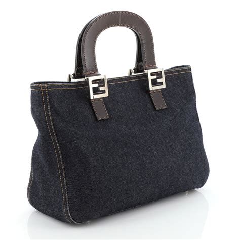 fendi beach tote bag vintage|fendi vintage denim bag.